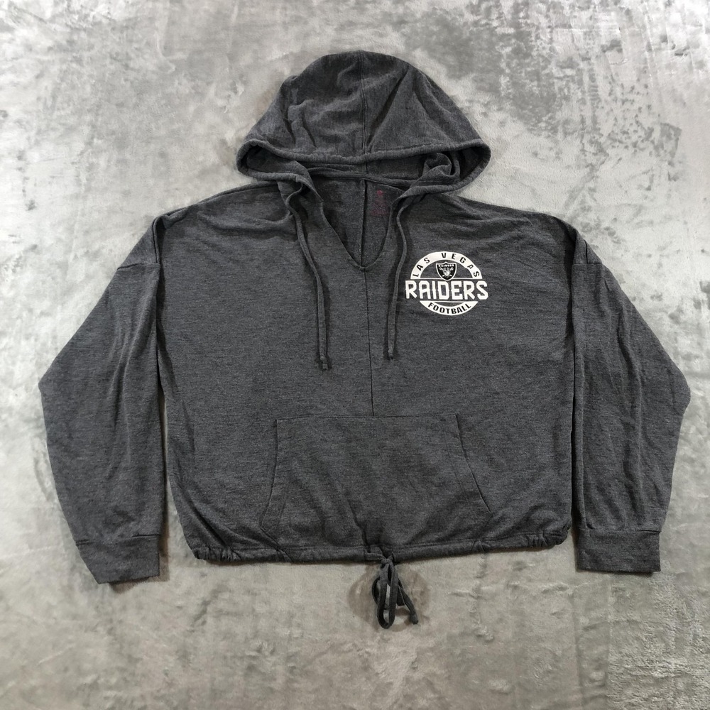 Las Vegas Raiders Hoodie Sweatshirt Womens Medium Gray NFL Football Pullover